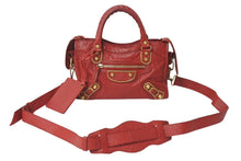 画像をギャラリービューアに読み込む, BALENCIAGA バレンシアガ ミニ シティ ハンドバッグ ショルダーバッグ 2WAY 390160 レザー レッド 美品 中古 4b000839
