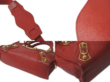 画像をギャラリービューアに読み込む, BALENCIAGA バレンシアガ ミニ シティ ハンドバッグ ショルダーバッグ 2WAY 390160 レザー レッド 美品 中古 4b000839