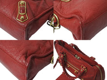 画像をギャラリービューアに読み込む, BALENCIAGA バレンシアガ ミニ シティ ハンドバッグ ショルダーバッグ 2WAY 390160 レザー レッド 美品 中古 4b000839