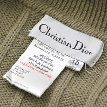 画像をギャラリービューアに読み込む, Christian Dior クリスチャンディオール ジップアップ 長袖ニットシャツ サイズ10ANS キッズサイズ カーキ ナンバリング 美品 中古 4b001943