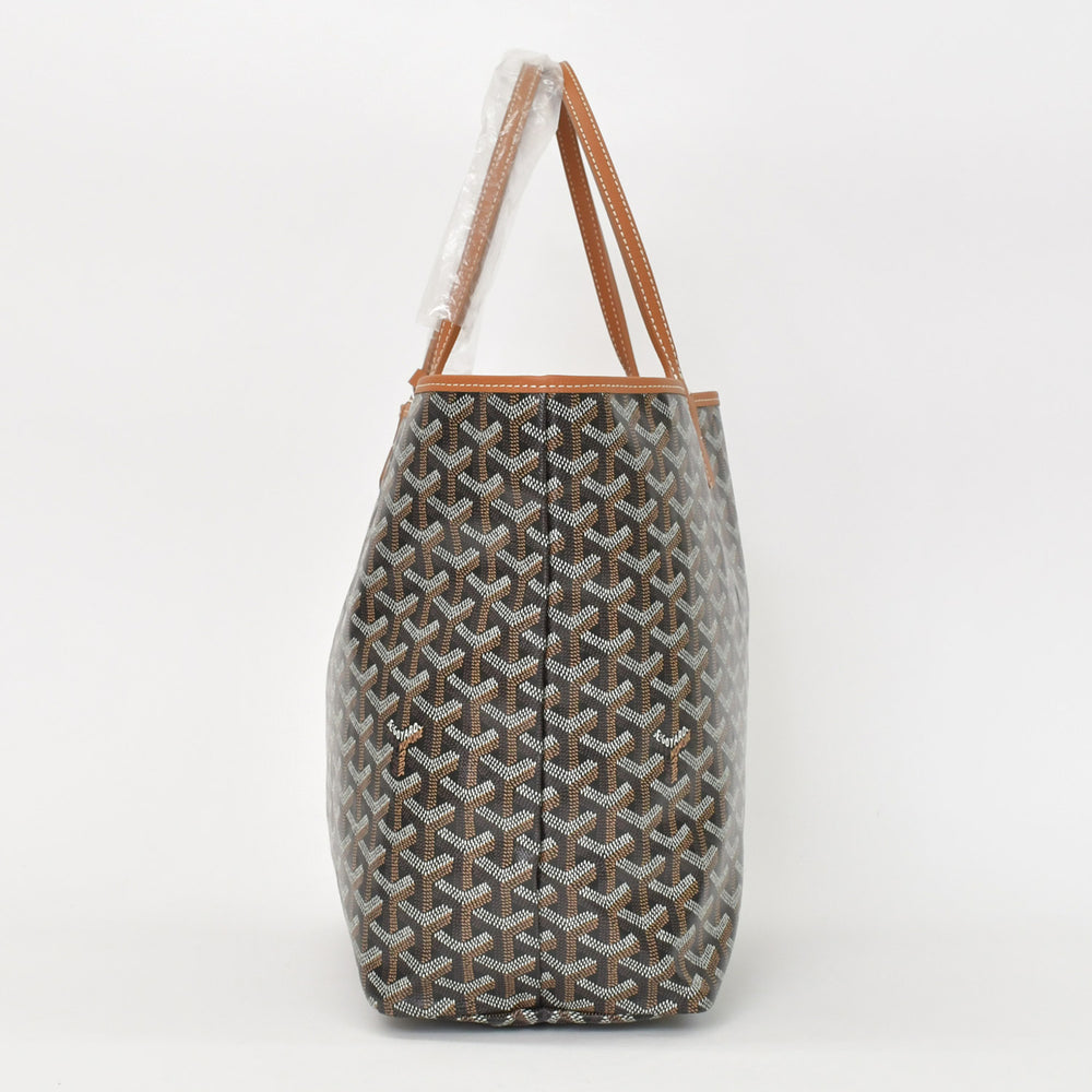 新品未使用 GOYARD ゴヤール サンルイPM バッグ トートバッグ STLOUIPMLTY01CL01P ブラウン PVC レザー 中古 4a000896