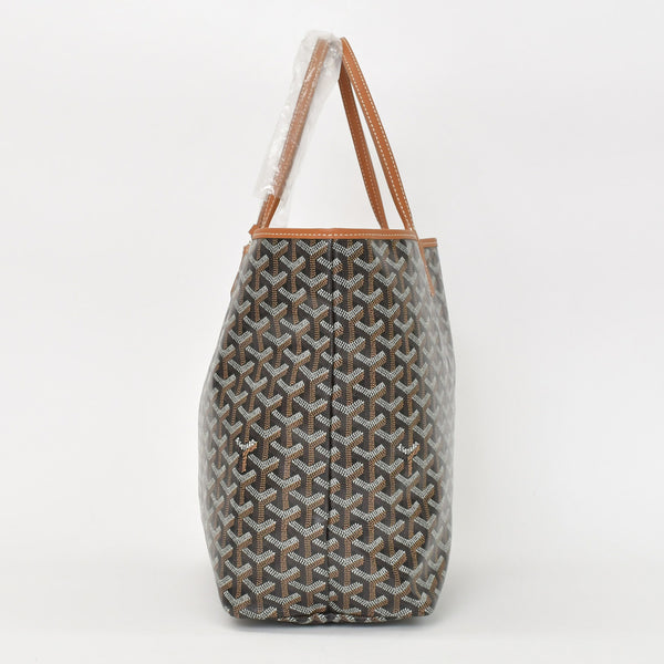 新品未使用 GOYARD ゴヤール サンルイPM バッグ トートバッグ STLOUIPMLTY01CL01P ブラウン PVC レザー 中古 4a000896
