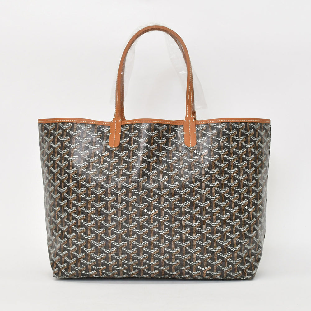 新品未使用 GOYARD ゴヤール サンルイPM バッグ トートバッグ STLOUIPMLTY01CL01P ブラウン PVC レザー 中古 4a000896