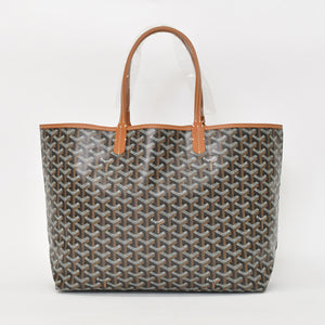 新品未使用 GOYARD ゴヤール サンルイPM バッグ トートバッグ STLOUIPMLTY01CL01P ブラウン PVC レザー 中古 4a000896