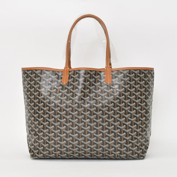 新品未使用 GOYARD ゴヤール サンルイPM バッグ トートバッグ STLOUIPMLTY01CL01P ブラウン PVC レザー 中古 4a000896