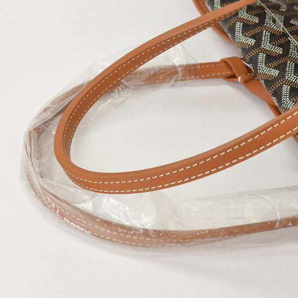 新品未使用 GOYARD ゴヤール サンルイPM バッグ トートバッグ STLOUIPMLTY01CL01P ブラウン PVC レザー 中古 4a000896