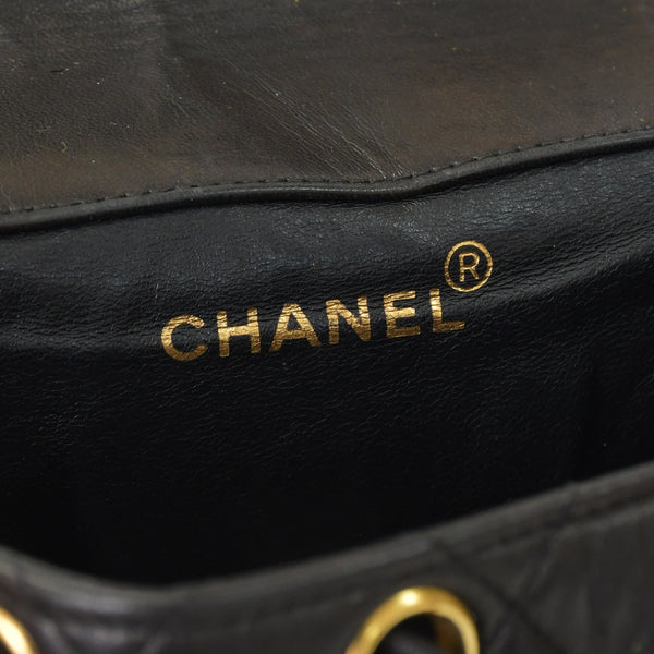 CHANEL Chanel Matelasse Backpack Rucksack A07205 Lambskin Coco Mark Black Vintage Gold Hardware Good Condition Used 4a000915
