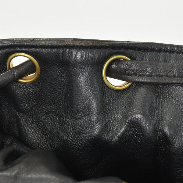 CHANEL Chanel Matelasse Backpack Rucksack A07205 Lambskin Coco Mark Black Vintage Gold Hardware Good Condition Used 4a000915