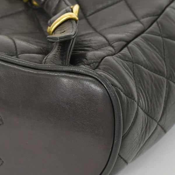 CHANEL Chanel Matelasse Backpack Rucksack A07205 Lambskin Coco Mark Black Vintage Gold Hardware Good Condition Used 4a000915