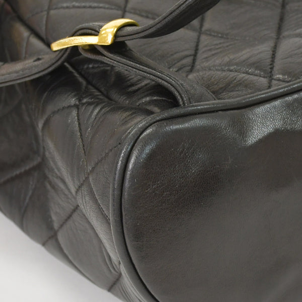 CHANEL Chanel Matelasse Backpack Rucksack A07205 Lambskin Coco Mark Black Vintage Gold Hardware Good Condition Used 4a000915