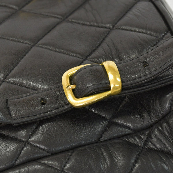 CHANEL Chanel Matelasse Backpack Rucksack A07205 Lambskin Coco Mark Black Vintage Gold Hardware Good Condition Used 4a000915