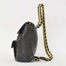 画像をギャラリービューアに読み込む, CHANEL シャネル マトラッセ バックパック リュック A07205 ラムスキン ココマーク ブラック ヴィンテージ ゴールド金具 美品 中古 4a000915