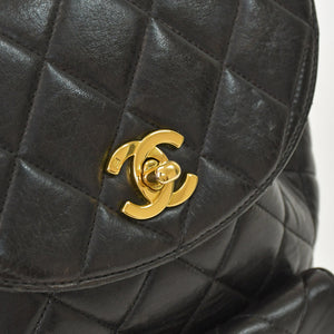 CHANEL Chanel Matelasse Backpack Rucksack A07205 Lambskin Coco Mark Black Vintage Gold Hardware Good Condition Used 4a000915