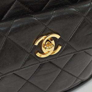 CHANEL Chanel Matelasse Backpack Rucksack A07205 Lambskin Coco Mark Black Vintage Gold Hardware Good Condition Used 4a000915