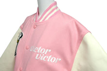 画像をギャラリービューアに読み込む, 新品未使用 VICTOR VICTOR WORLDWIDE JACKET PINK LEATHER WOOL VV29JK001PK3 サイズL 中古 4b000924