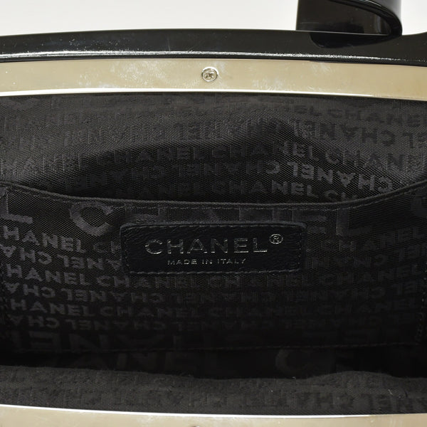 CHANEL Plastic Chain One Shoulder Bag No. 10 Coco Mark Goat Fur Leather Plastic Black Good Condition Used 4a000927