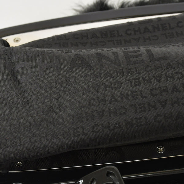 CHANEL Plastic Chain One Shoulder Bag No. 10 Coco Mark Goat Fur Leather Plastic Black Good Condition Used 4a000927