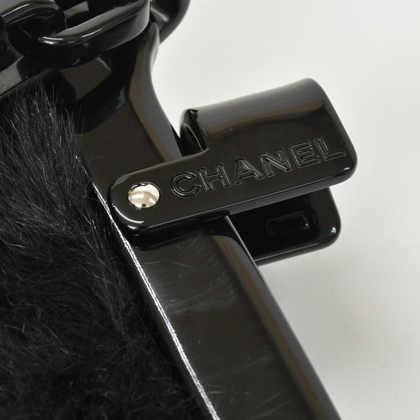 CHANEL Plastic Chain One Shoulder Bag No. 10 Coco Mark Goat Fur Leather Plastic Black Good Condition Used 4a000927