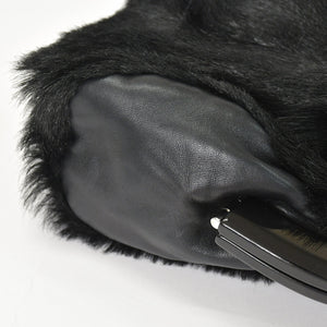 CHANEL Plastic Chain One Shoulder Bag No. 10 Coco Mark Goat Fur Leather Plastic Black Good Condition Used 4a000927