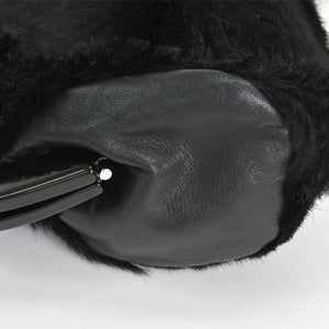 CHANEL Plastic Chain One Shoulder Bag No. 10 Coco Mark Goat Fur Leather Plastic Black Good Condition Used 4a000927