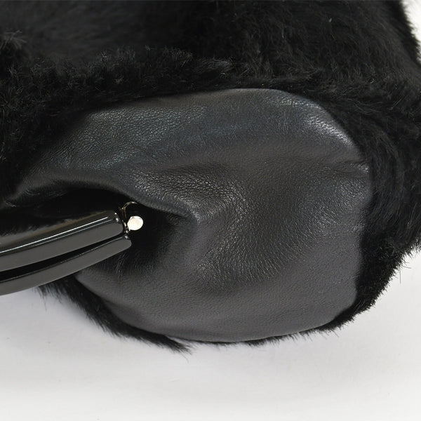 CHANEL Plastic Chain One Shoulder Bag No. 10 Coco Mark Goat Fur Leather Plastic Black Good Condition Used 4a000927