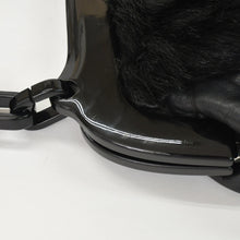 画像をギャラリービューアに読み込む, CHANEL シャネル プラチェーンワンショルダーバッグ 10番台 ココマーク ゴートファー レザー プラスチック ブラック 美品 中古 4a000927