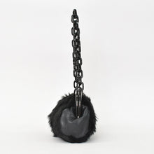 画像をギャラリービューアに読み込む, CHANEL シャネル プラチェーンワンショルダーバッグ 10番台 ココマーク ゴートファー レザー プラスチック ブラック 美品 中古 4a000927