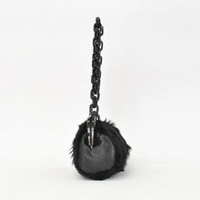 画像をギャラリービューアに読み込む, CHANEL シャネル プラチェーンワンショルダーバッグ 10番台 ココマーク ゴートファー レザー プラスチック ブラック 美品 中古 4a000927