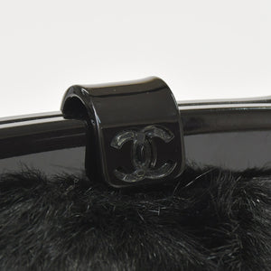 CHANEL Plastic Chain One Shoulder Bag No. 10 Coco Mark Goat Fur Leather Plastic Black Good Condition Used 4a000927