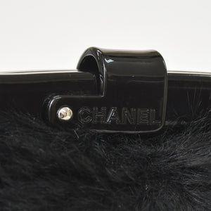 CHANEL Plastic Chain One Shoulder Bag No. 10 Coco Mark Goat Fur Leather Plastic Black Good Condition Used 4a000927