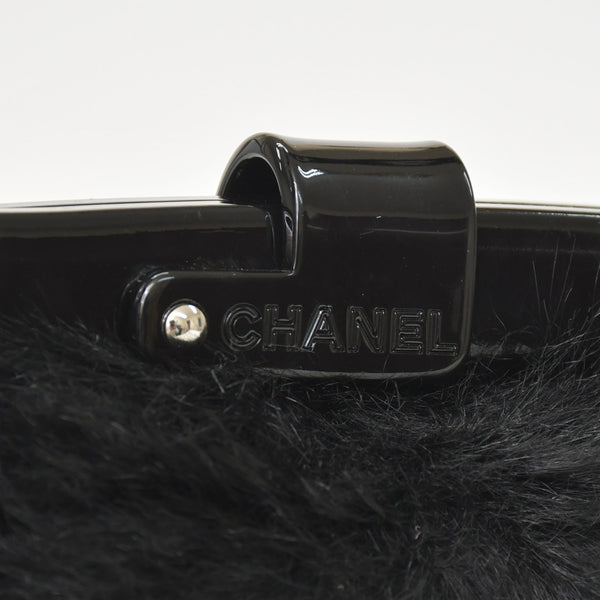 CHANEL Plastic Chain One Shoulder Bag No. 10 Coco Mark Goat Fur Leather Plastic Black Good Condition Used 4a000927