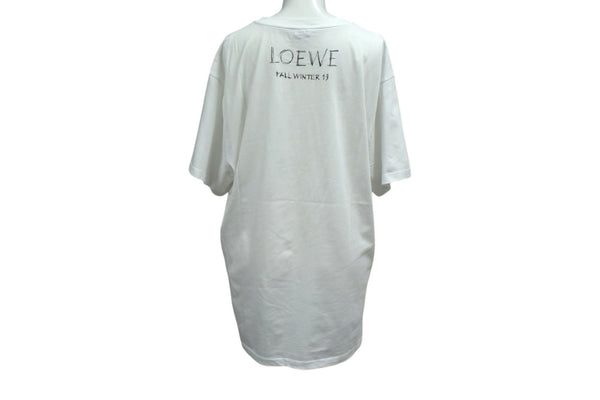 LOEWE Short sleeve T-shirt H6299520CR Size M 19FW Drawing motif print White Black Cotton Good condition Used 4b000939