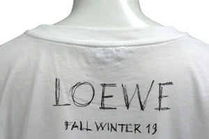 LOEWE Short sleeve T-shirt H6299520CR Size M 19FW Drawing motif print White Black Cotton Good condition Used 4b000939