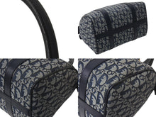 画像をギャラリービューアに読み込む, Christian Dior クリスチャンディオール トロッター ハンドバッグ ミニボストンバッグ ネイビー キャンバス 美品 中古 4b000954