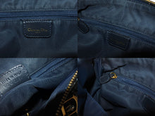 画像をギャラリービューアに読み込む, Christian Dior クリスチャンディオール トロッター ハンドバッグ ミニボストンバッグ ネイビー キャンバス 美品 中古 4b000954