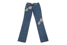 画像をギャラリービューアに読み込む, 新品未使用 Christian Dior クリスチャンディオール デニムパンツ 5P12044166 サイズ36 ガリアーノ期 フラワー ラインストーン 中古 4b000961