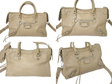 画像をギャラリービューアに読み込む, BALENCIAGA バレンシアガ クラシック メタリック エッジ シティ 2WAYバッグ ハンドバッグ ショルダー ベージュ 432831 シルバー金具 美品 中古 4b000971