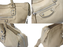 画像をギャラリービューアに読み込む, BALENCIAGA バレンシアガ クラシック メタリック エッジ シティ 2WAYバッグ ハンドバッグ ショルダー ベージュ 432831 シルバー金具 美品 中古 4b000971