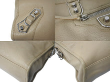 画像をギャラリービューアに読み込む, BALENCIAGA バレンシアガ クラシック メタリック エッジ シティ 2WAYバッグ ハンドバッグ ショルダー ベージュ 432831 シルバー金具 美品 中古 4b000971