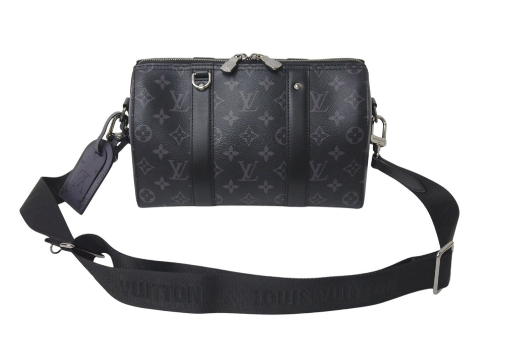 極美品 LOUIS VUITTON ルイヴィトン シティ キーポル ショルダーバッグ M45936 モノグラム エクリプス キャンバス 中古 4b000983