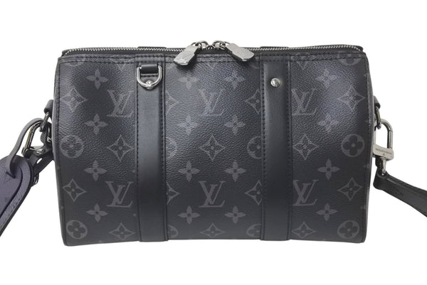 極美品 LOUIS VUITTON ルイヴィトン シティ キーポル ショルダーバッグ M45936 モノグラム エクリプス キャンバス 中古 4b000983