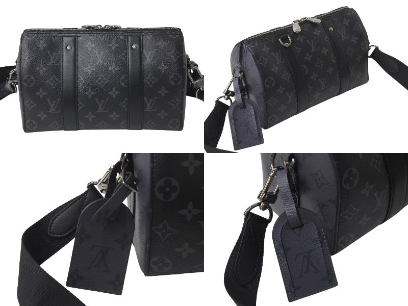極美品 LOUIS VUITTON ルイヴィトン シティ キーポル ショルダーバッグ M45936 モノグラム エクリプス キャンバス 中古 4b000983