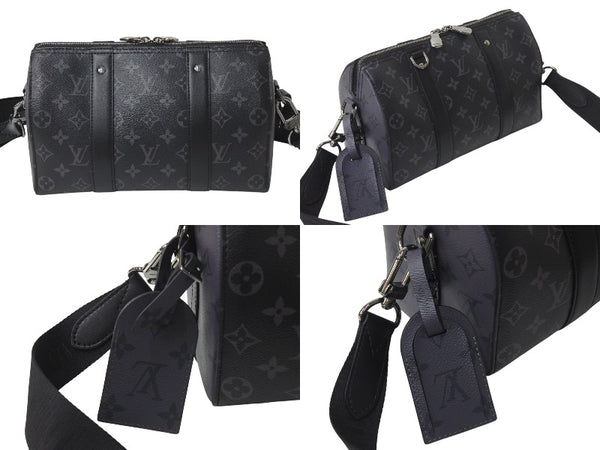 極美品 LOUIS VUITTON ルイヴィトン シティ キーポル ショルダーバッグ M45936 モノグラム エクリプス キャンバス 中古 4b000983