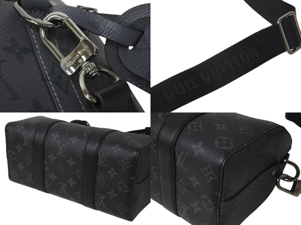極美品 LOUIS VUITTON ルイヴィトン シティ キーポル ショルダーバッグ M45936 モノグラム エクリプス キャンバス 中古 4b000983