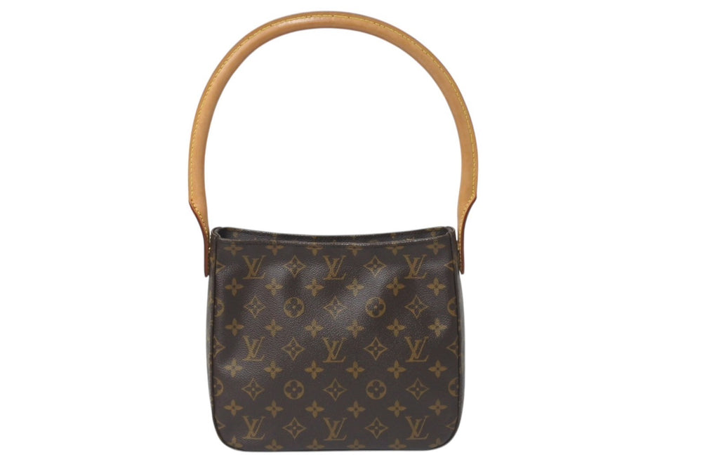 極美品 LOUIS VUITTON ルイヴィトン ルーピングMM ハンドバッグ M51146 モノグラム ゴールド金具 ブラウン 中古 4b000995