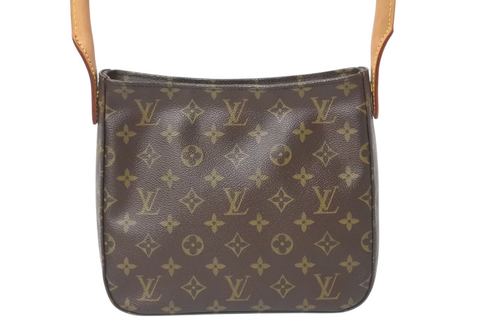 極美品 LOUIS VUITTON ルイヴィトン ルーピングMM ハンドバッグ M51146 モノグラム ゴールド金具 ブラウン 中古 4b000995