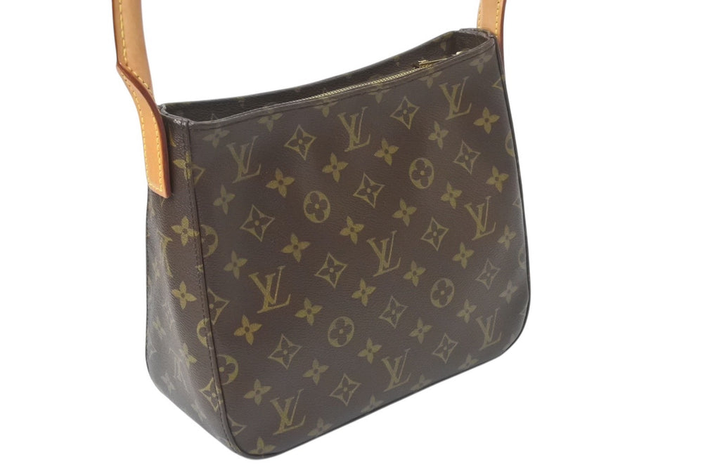 Very good condition LOUIS VUITTON Looping MM handbag M51146 Monogram Gold hardware Brown Used 4b000995