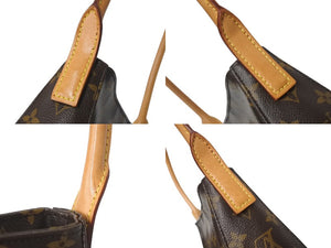 極美品 LOUIS VUITTON ルイヴィトン ルーピングMM ハンドバッグ M51146 モノグラム ゴールド金具 ブラウン 中古 4b000995