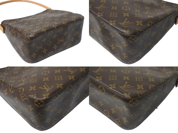 極美品 LOUIS VUITTON ルイヴィトン ルーピングMM ハンドバッグ M51146 モノグラム ゴールド金具 ブラウン 中古 4b000995