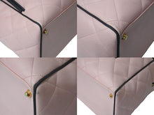 画像をギャラリービューアに読み込む, 極美品 CHANEL シャネル ボストンバッグ 3番台 キルティング ピンク ロゴ カーフスキン ゴールド金具 中古 4b000100